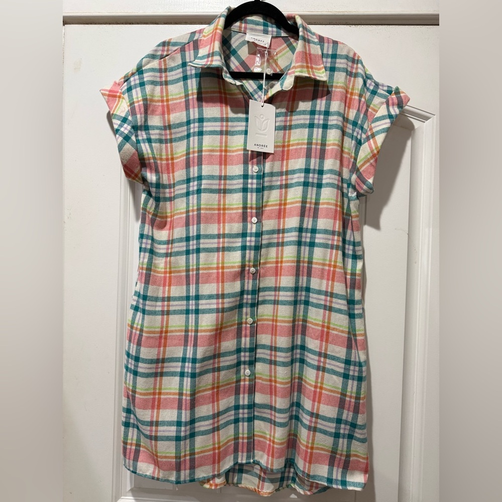 ANDREE BY UNIT Multicolor Plaid Dress/Long Tunic